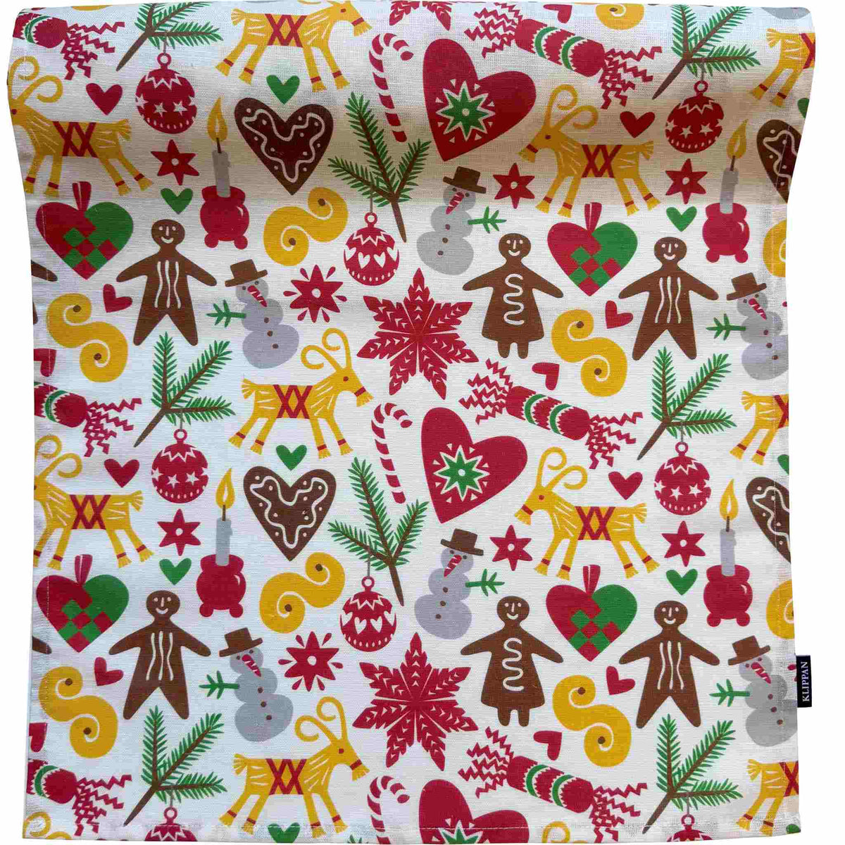 Klippan God Jul Tischläufer aus Leinen & Baumwolle 45 × 150 cm
