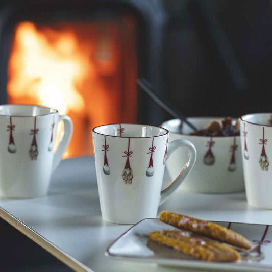 Nääsgränsgården Gnome Glögg Mug 0.12 l Red White 4 pcs.