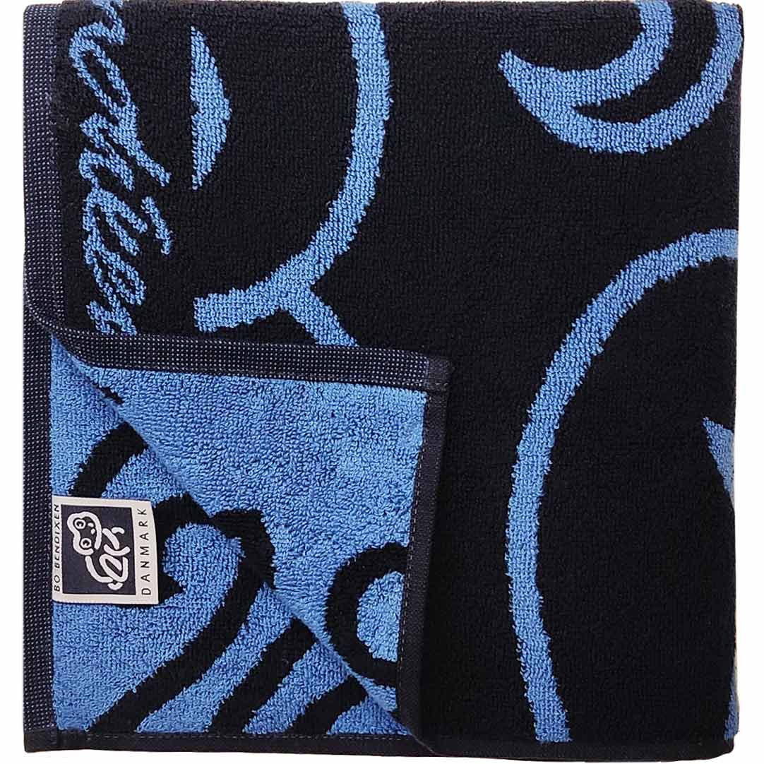 Bo Bendixen Nordsee Badetuch 70x140 cm dunkelblau, hellblau aus flauschigem Frottee