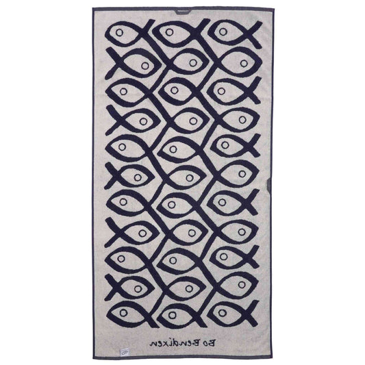 Bo Bendixen Sushi Towel 50x100 cm navy made of fluffy terry cloth