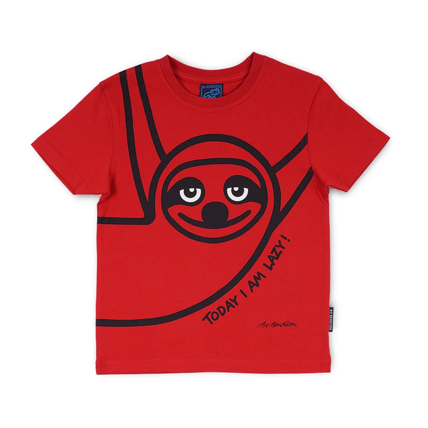 Bo Bendixen Kinder T-Shirt rot, schwarz Lazy Guy