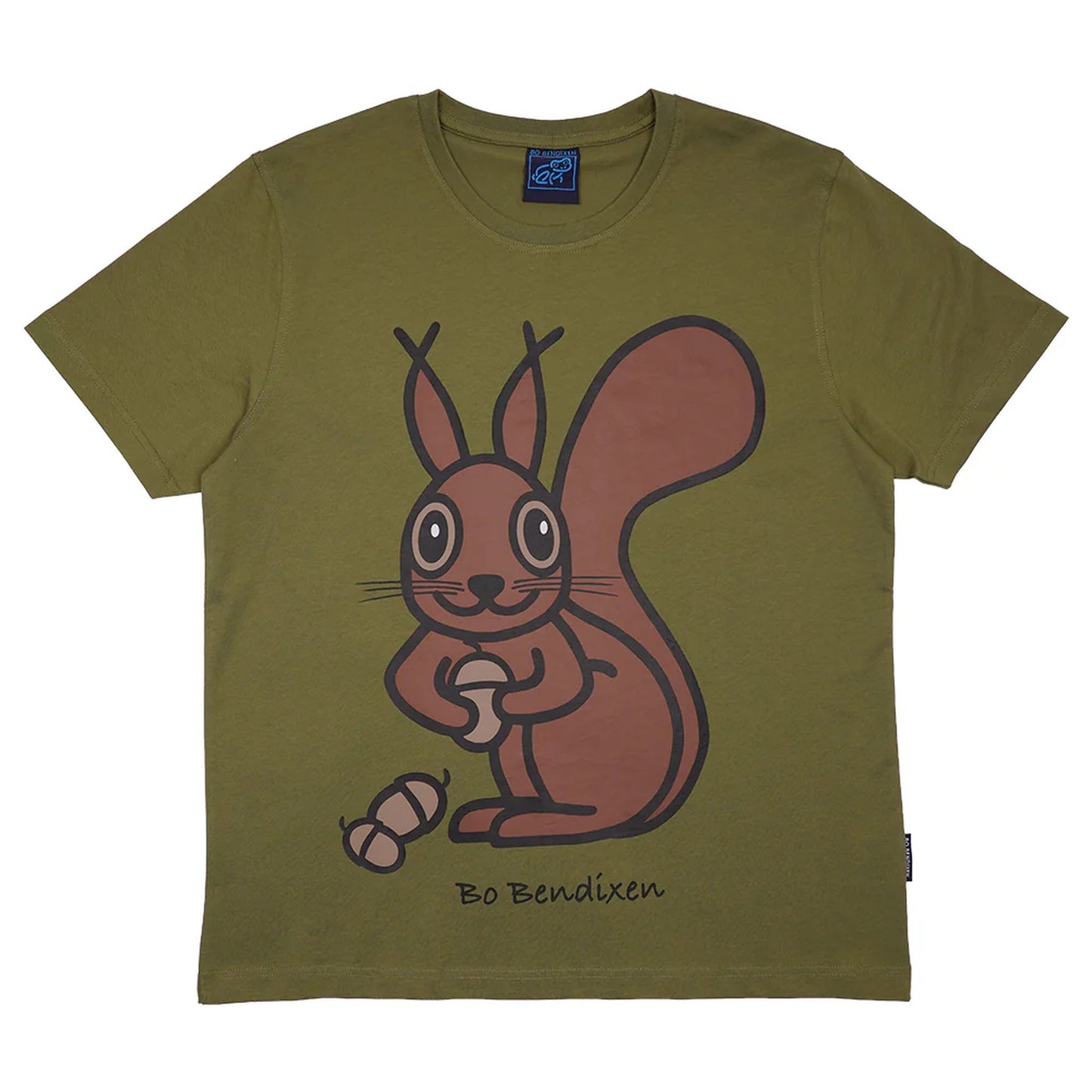 Bo Bendixen T-Shirt army, braun Eichhörnchen