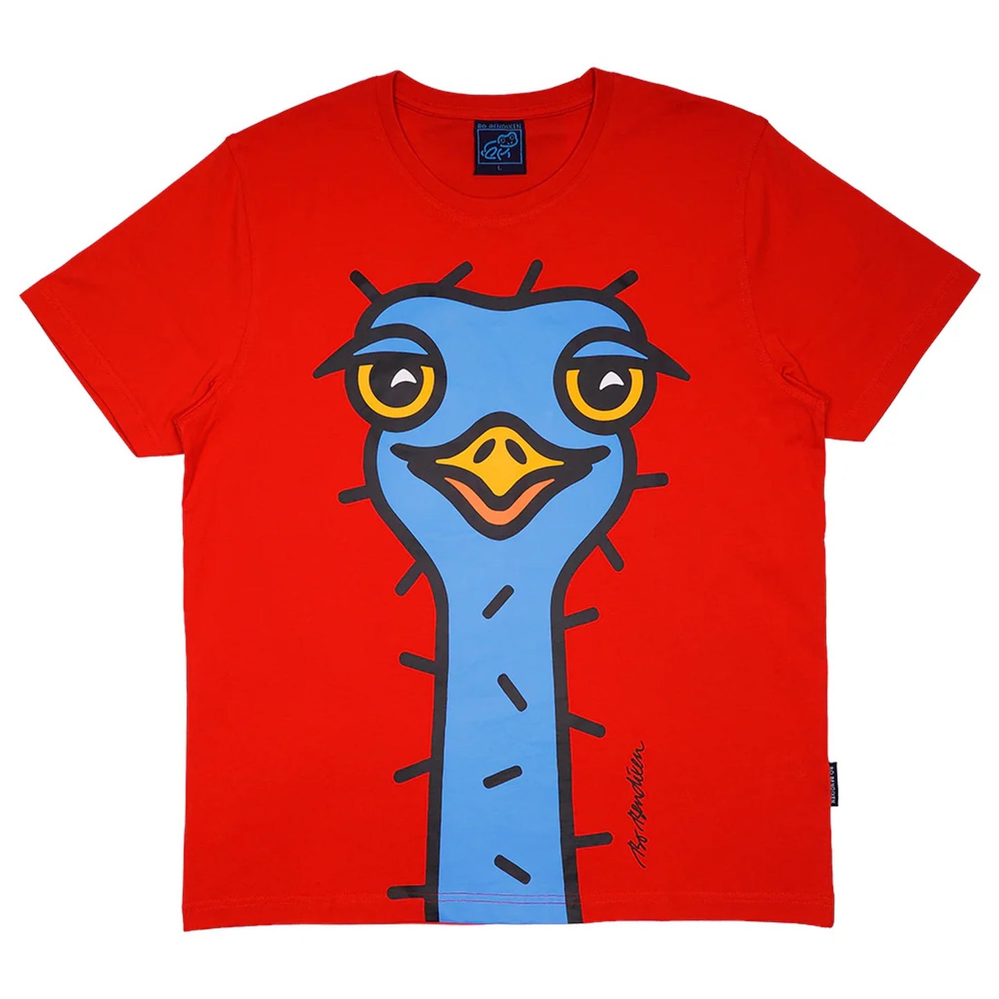 Bo Bendixen T-Shirt rot, blau Strauß