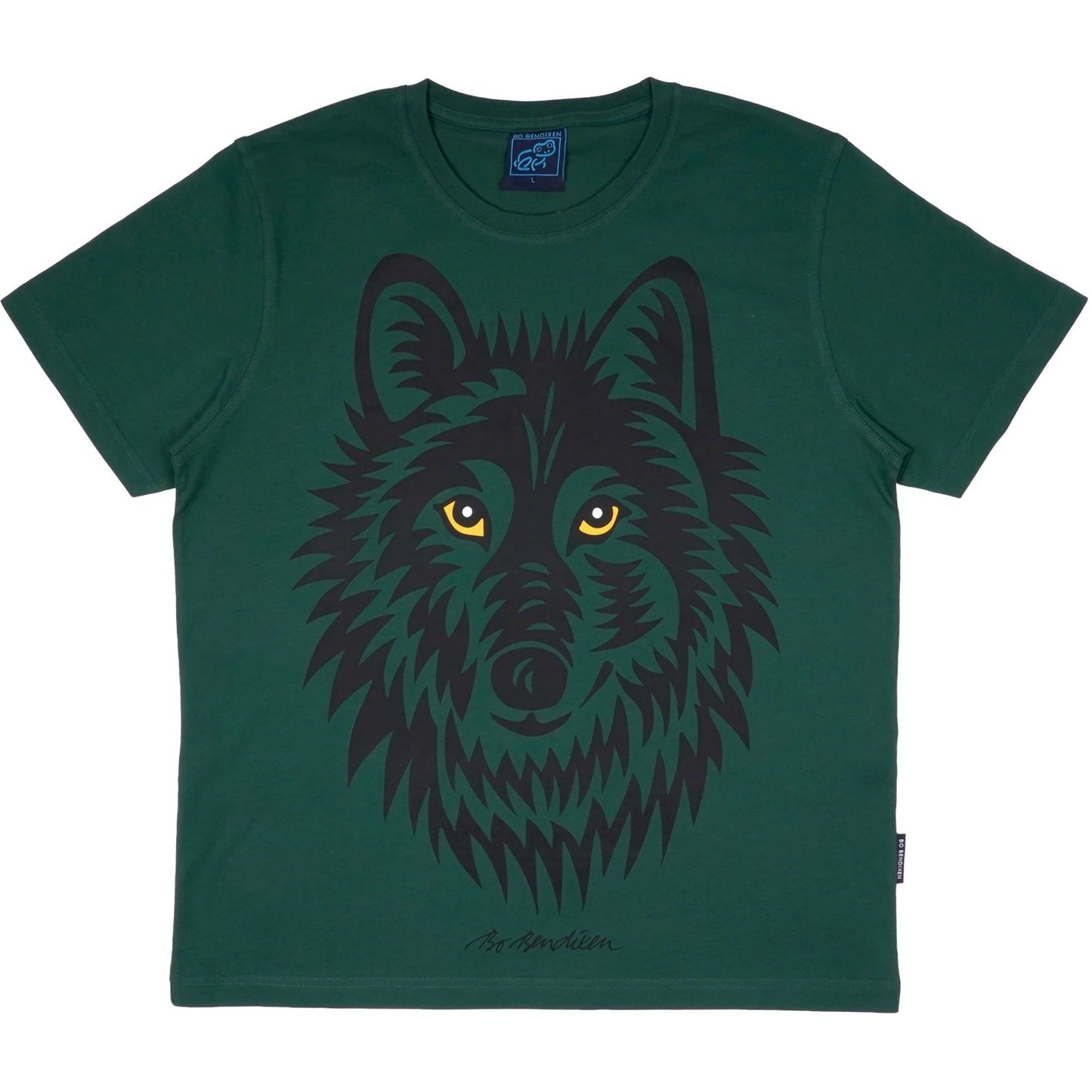 Bo Bendixen T-Shirt Wolf grün