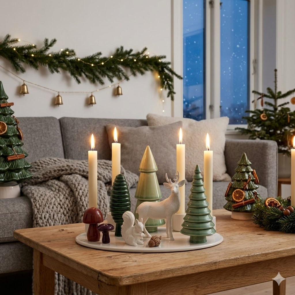Dottir Nordic Design Winter Stories Advent Kerzenhalter 4 flammig Wald Höhe 14,5 cm