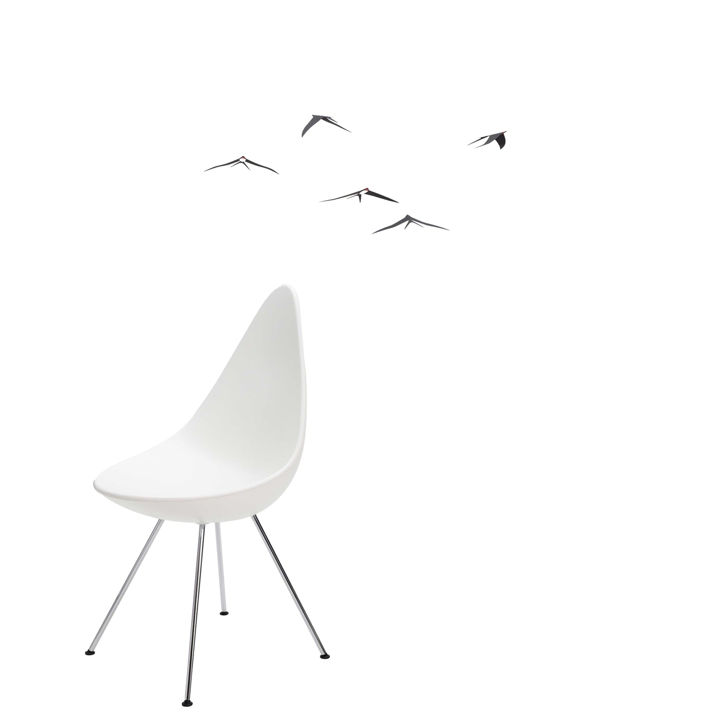 Flensted Mobiles fliegende Schwalben 5 Karton 44x65x35 cm schwarz, weiß