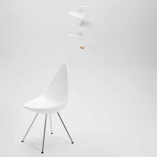 Flensted Mobiles Air Flow 24 Holz & Folie 45x24 cm weiß