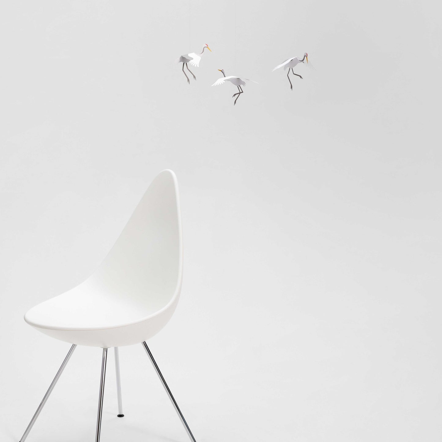 Flensted Mobiles Kranich Karton 45x45 cm weiß, grau