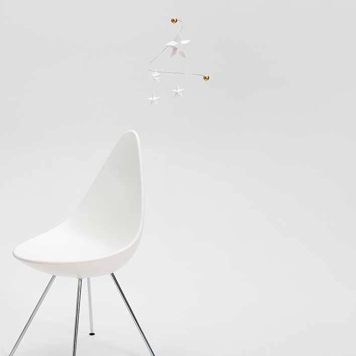 Flensted Mobiles Sternennacht 4 Holz & Folie 25x25 cm weiß gold