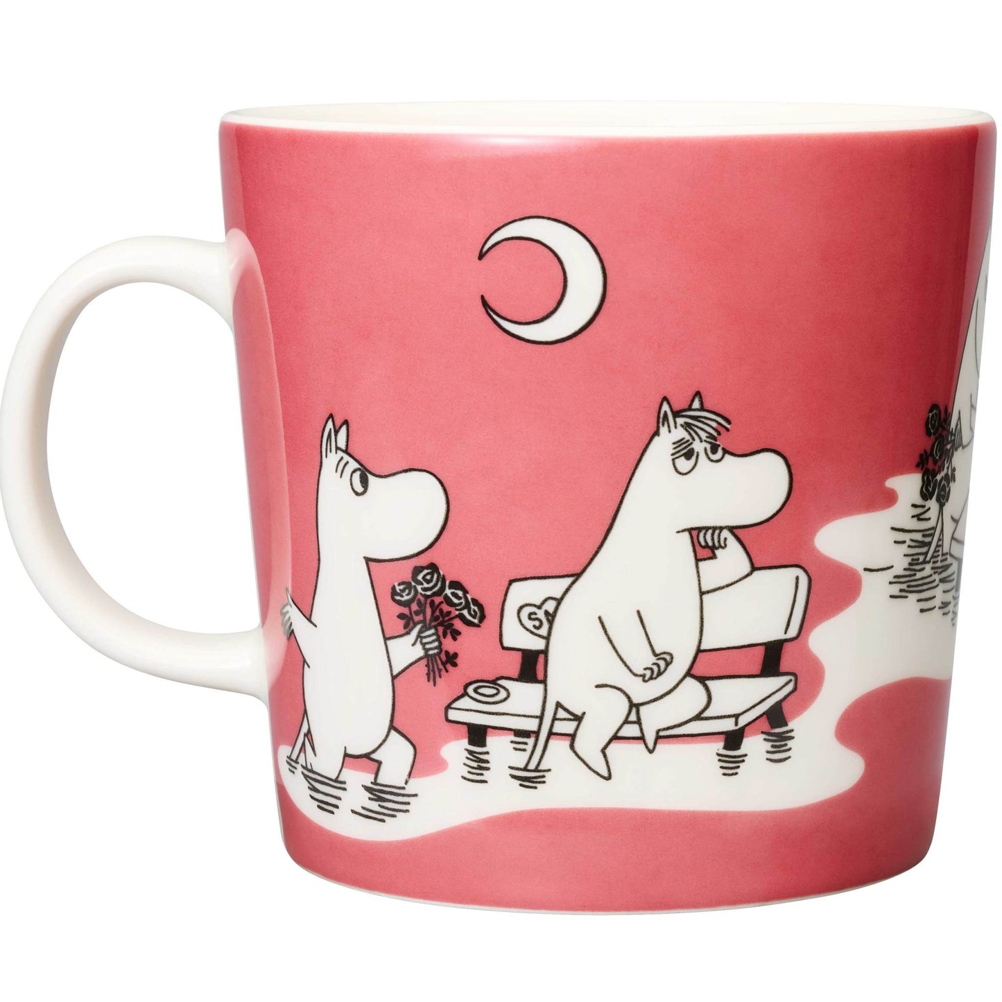 Moomin by Arabia Mumins Tasse 0,4 l rosa, cremeweiß, schwarz