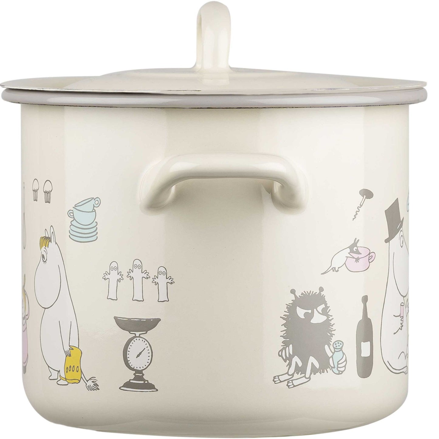 Muurla Mumins Bon Appetit Topf 2,5 l Emaille beige, mehrfarbig