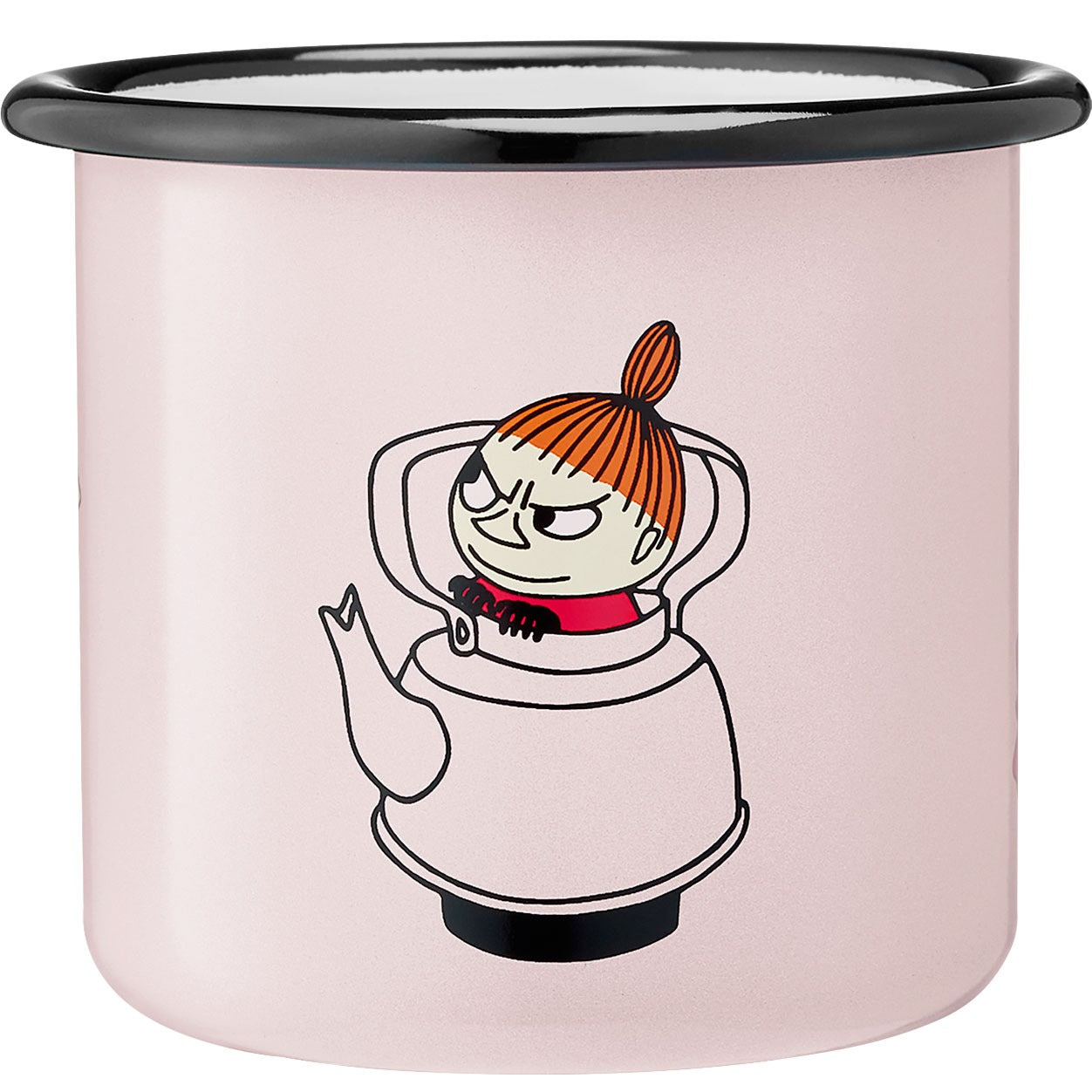Muurla Mumins Retro Little My Tasse Emaille 0,37 l rosa, rot, orange, schwarz
