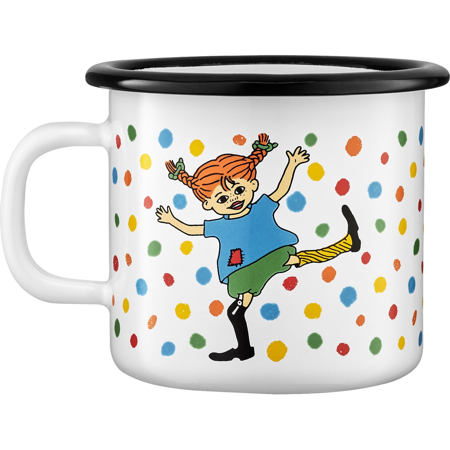 Muurla Pippi Langstrumpf Hopsasa Tasse Emaille 0,25 l weiß, mehrfarbig