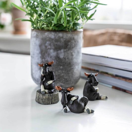Nääsgränsgården Elch beste Freunde bis Höhe 5 cm asphalt, weiß, braun 3 tlg. Set