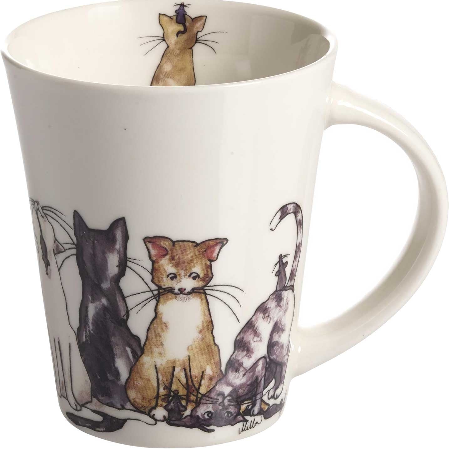 Nääsgränsgården Katzen Tasse 0,35 l weiß, mehrfarbig