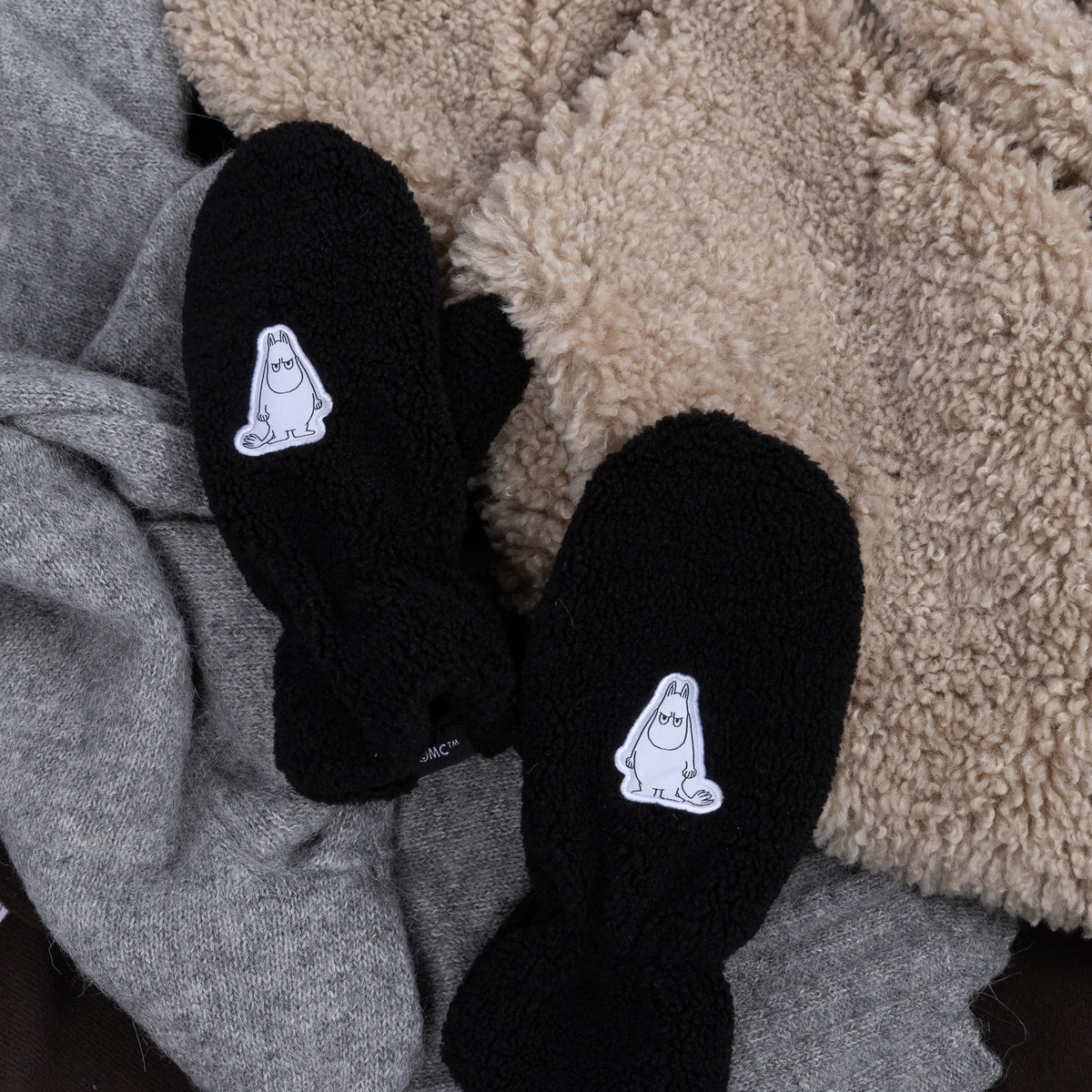 Nordicbuddies Mumins Fleece-Fäustlinge Mumin schwarz - Ansicht 4