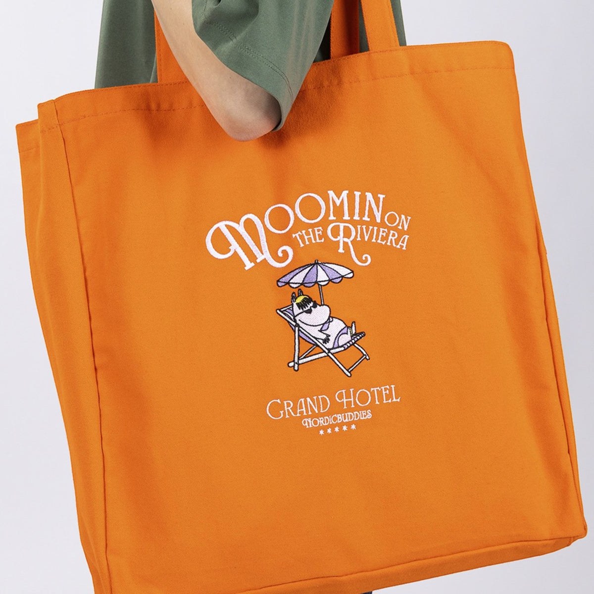 Nordicbuddies Mumins Mumin an der Riviera Stofftasche 44 x 42 x 10 cm orange - Ansicht 3