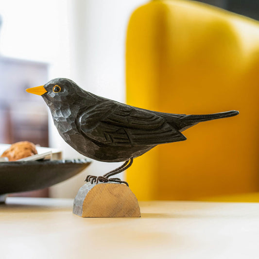 Wildlife Garden DecoBird Amsel handgeschnitzt