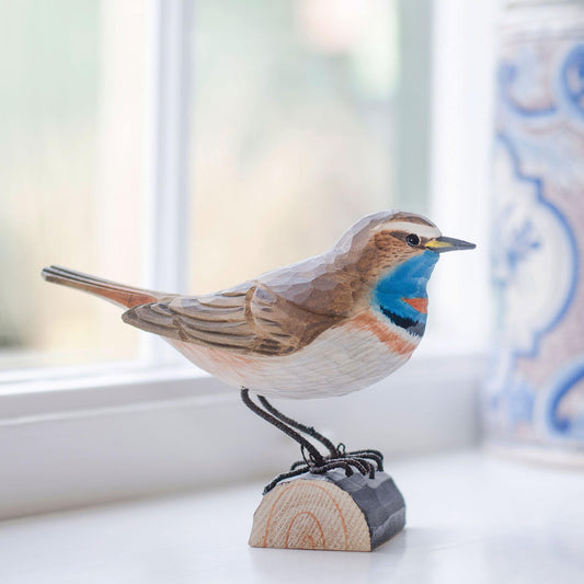 Wildlife Garden Decobird Blaukehlchen handgeschnitzt