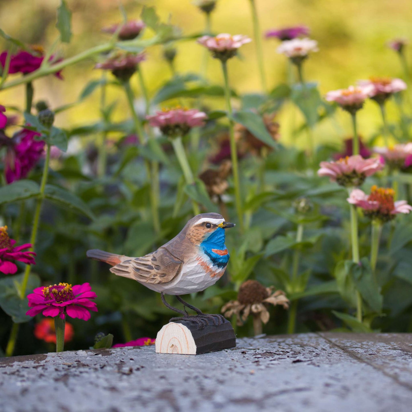 Wildlife Garden Decobird Blaukehlchen handgeschnitzt