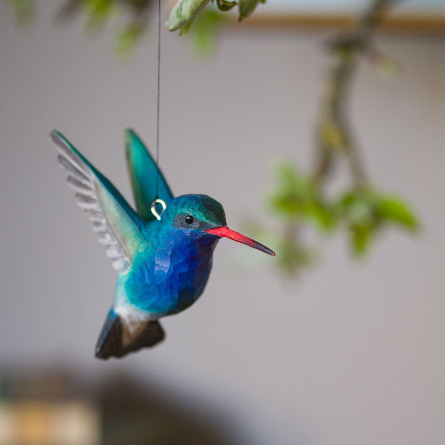 Wildlife Garden Decobird Breitschnabelkolibri handgeschnitzt 2er Set