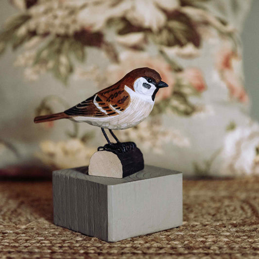 Wildlife Garden DecoBird Feldsperling handgeschnitzt