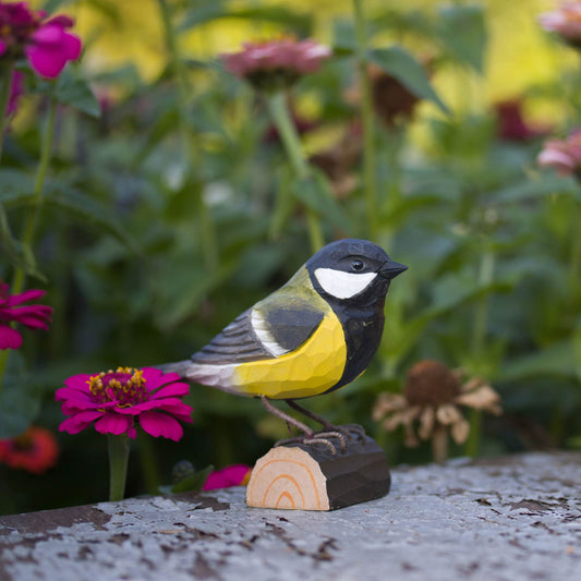 Wildlife Garden DecoBird Kohlmeise handgeschnitzt