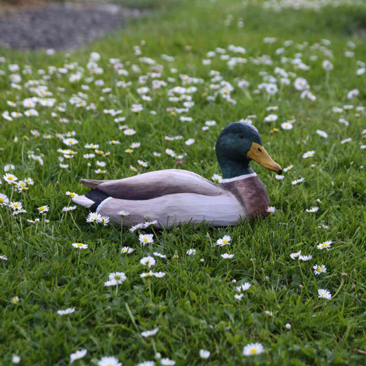 Wildlife Garden Decobird Stockente Männchen handgeschnitzt