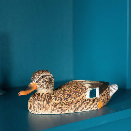 Wildlife Garden DecoBird Stockente Weibchen handgeschnitzt