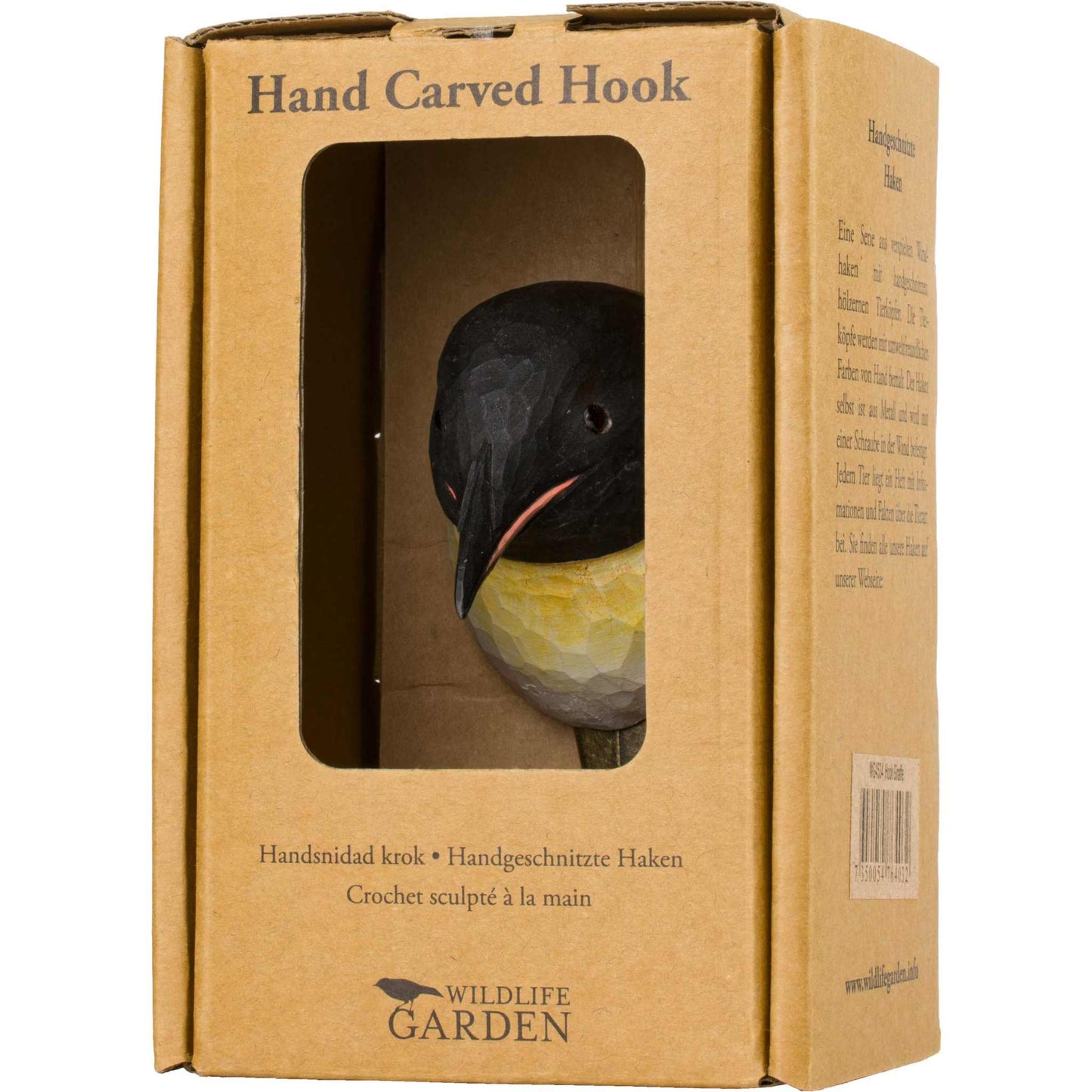 Wildlife Garden Decohook Wandhaken Pinguin (handgeschnitzt)
