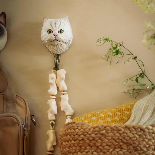 Wildlife Garden Decohook Wandhaken Perserkatze (handgeschnitzt)