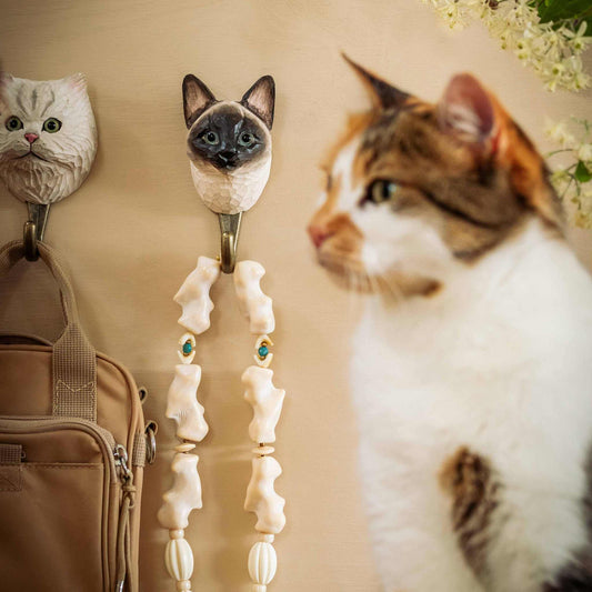 Wildlife Garden Decohook Wandhaken Siamkatze (handgeschnitzt)