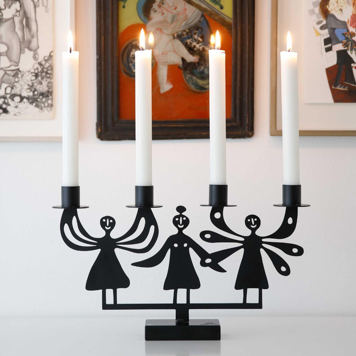 Bengt & Lotta Engel Kerzenständer Höhe 20 cm schwarz