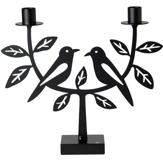 Bengt & Lotta Sitting Birds Sitzende Vögel Kerzenständer 2-flammig 27 cm schwarz