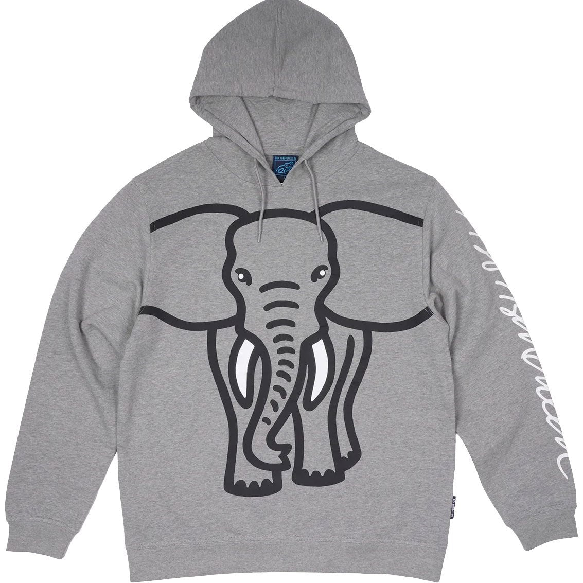 Bo Bendixen Sweatshirt mit Kapuze Elefant grau
