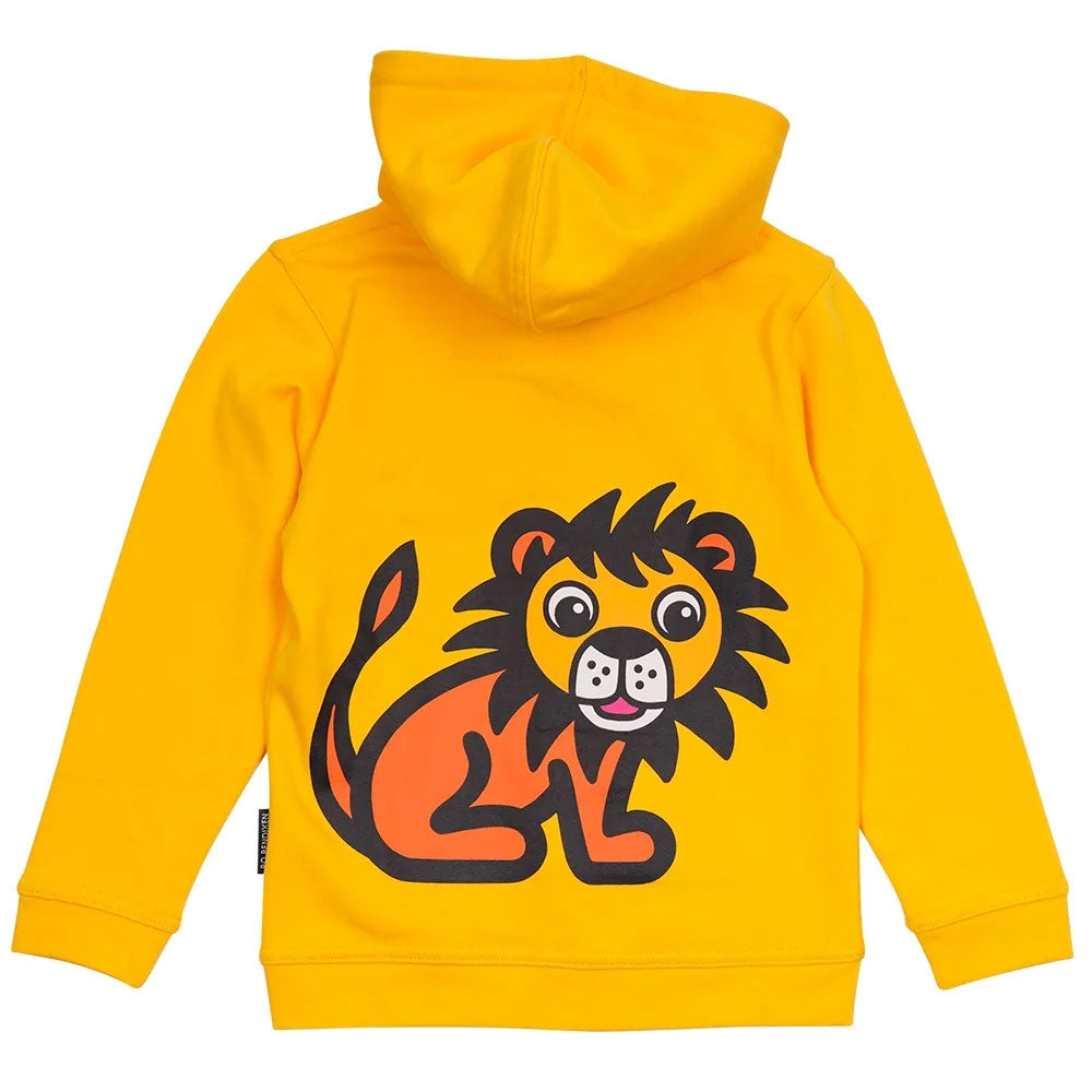 Bo Bendixen Kinder Sweatshirtjacke mit Kapuze Löwe gelb