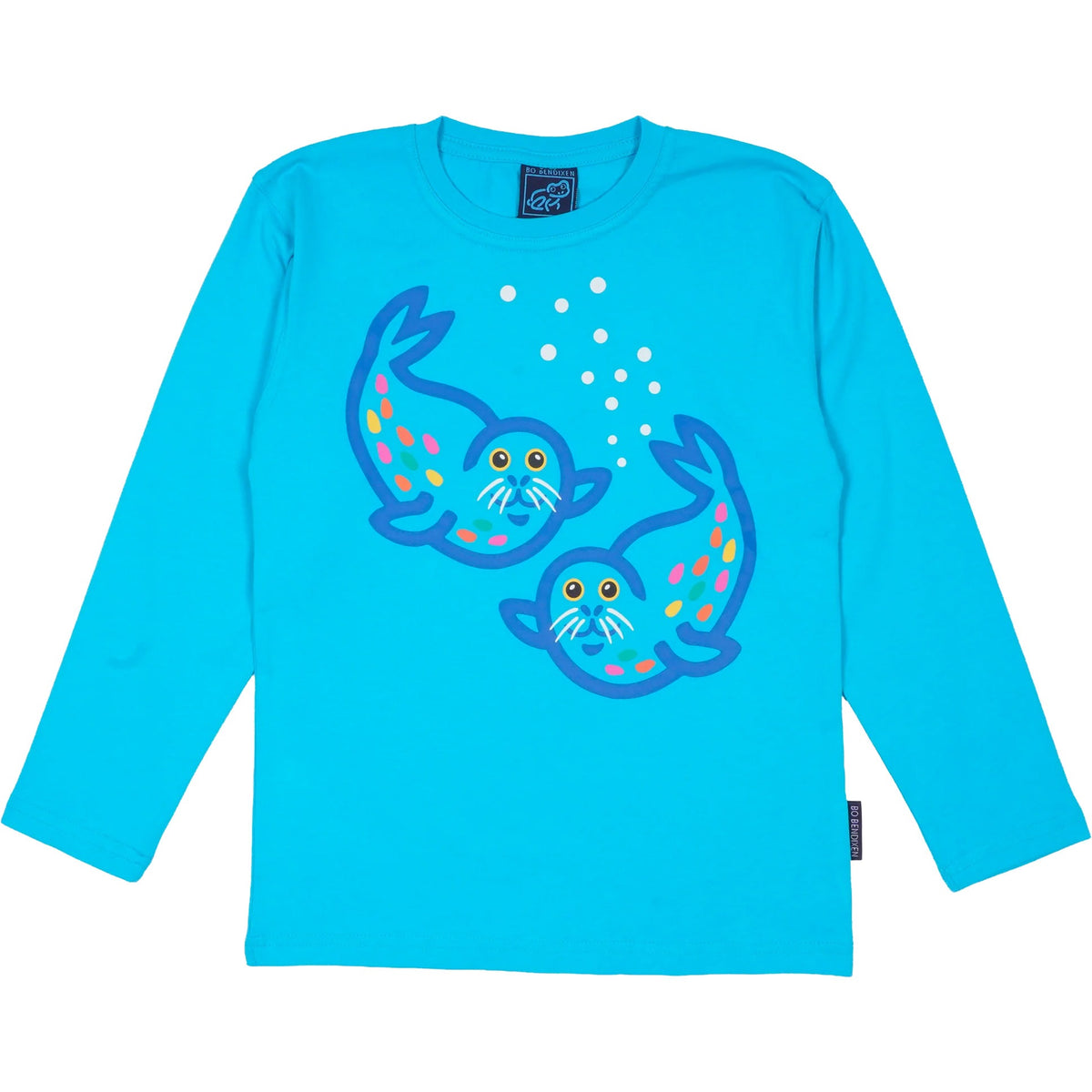Bo Bendixen Kinder T-Shirt Langarm 2 Seehunde türkis
