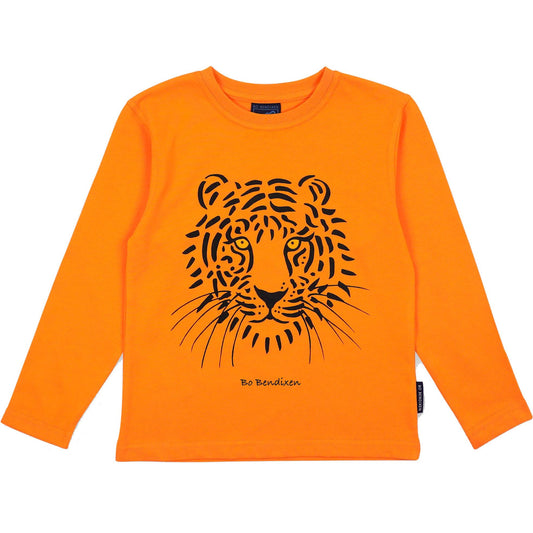 Bo Bendixen Kinder T-Shirt Langarm Tiger orange