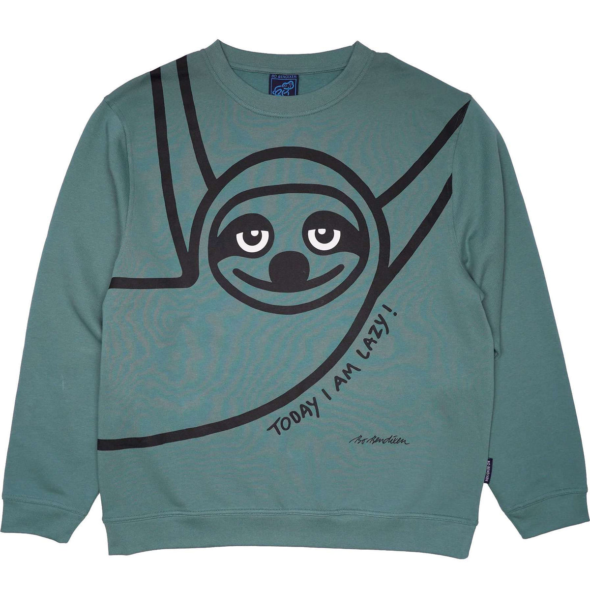 Bo Bendixen Sweatshirt Rundausschnitt Lazy Guy grün