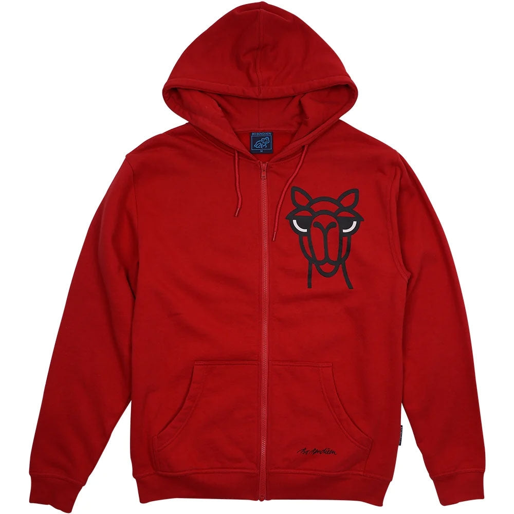 Bo Bendixen Sweatshirtjacke mit Kapuze Kamel rot