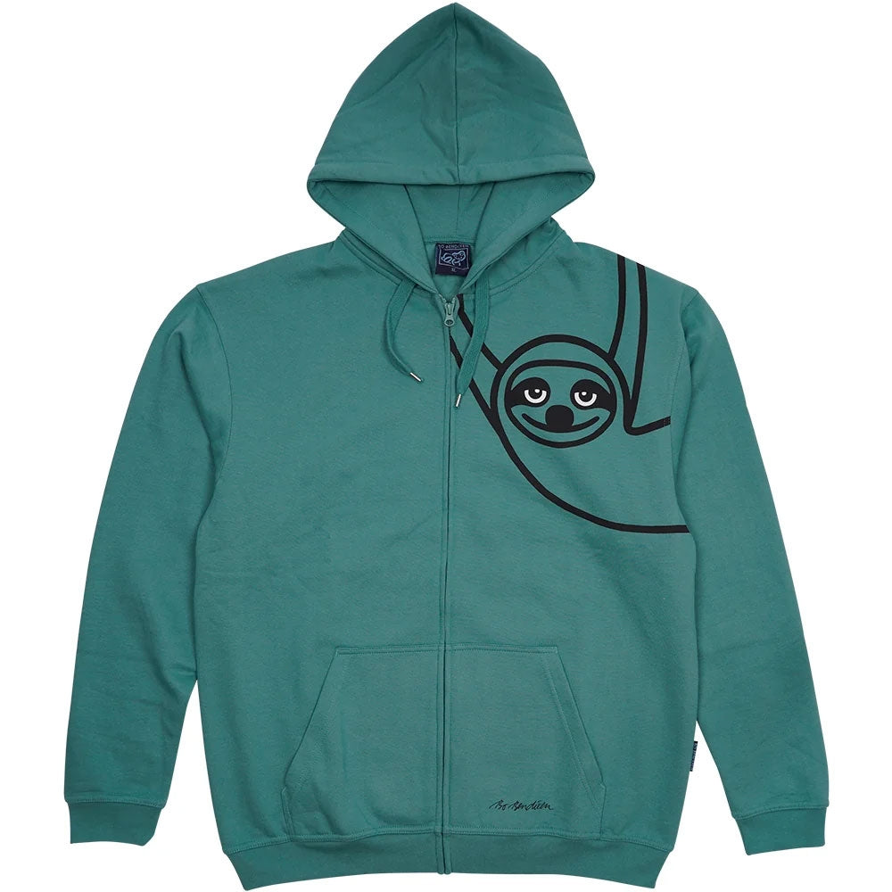 Bo Bendixen Sweatshirtjacke mit Kapuze Lazy Guy grün