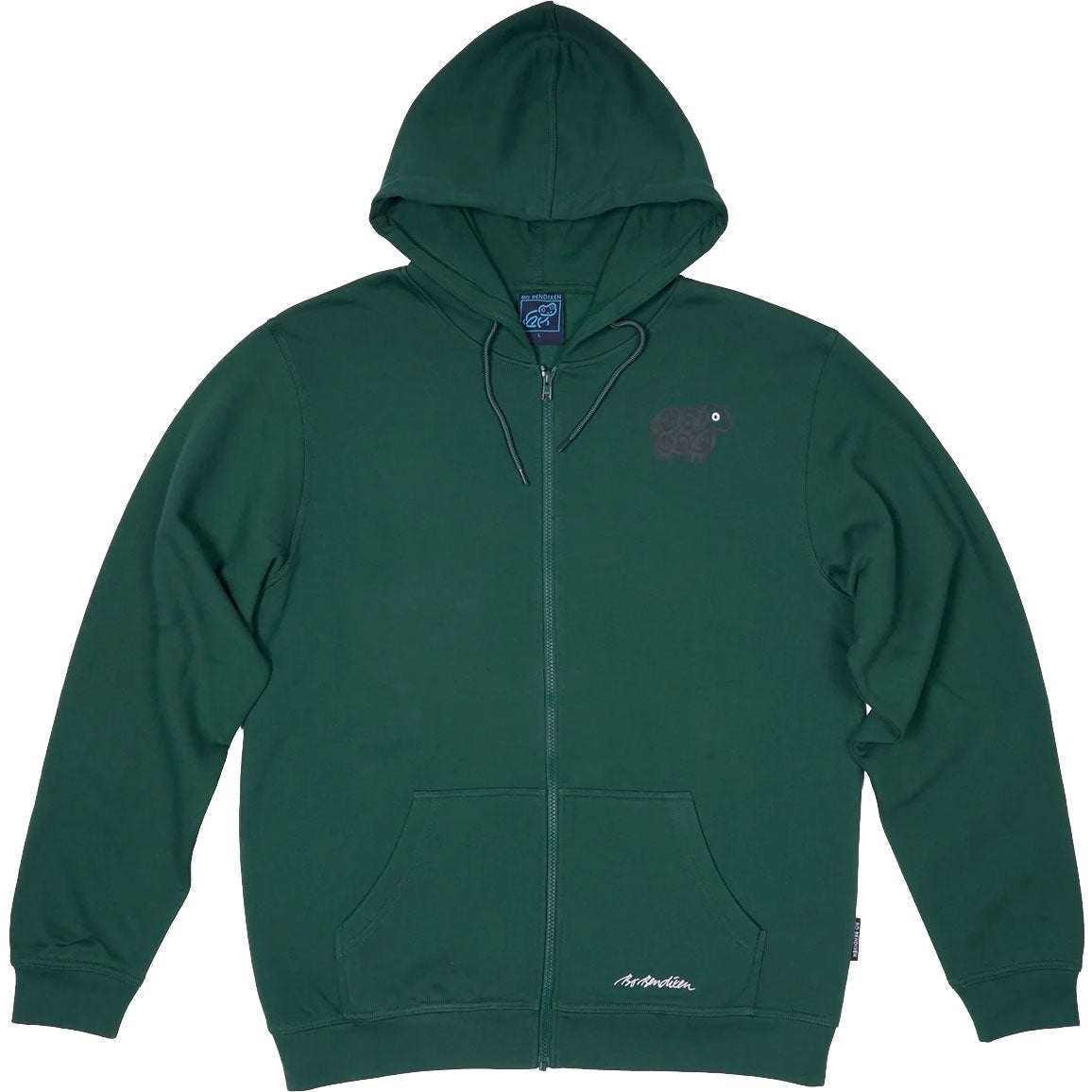 Bo Bendixen Sweatshirtjacke mit Kapuze Schaf grün