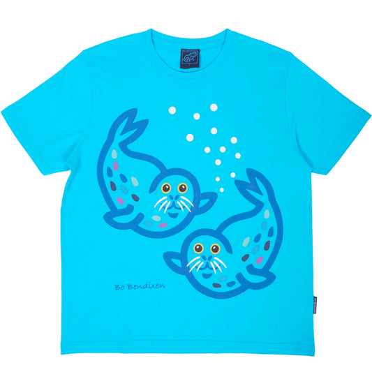 Bo Bendixen T-Shirt 2 Seehunde türkis