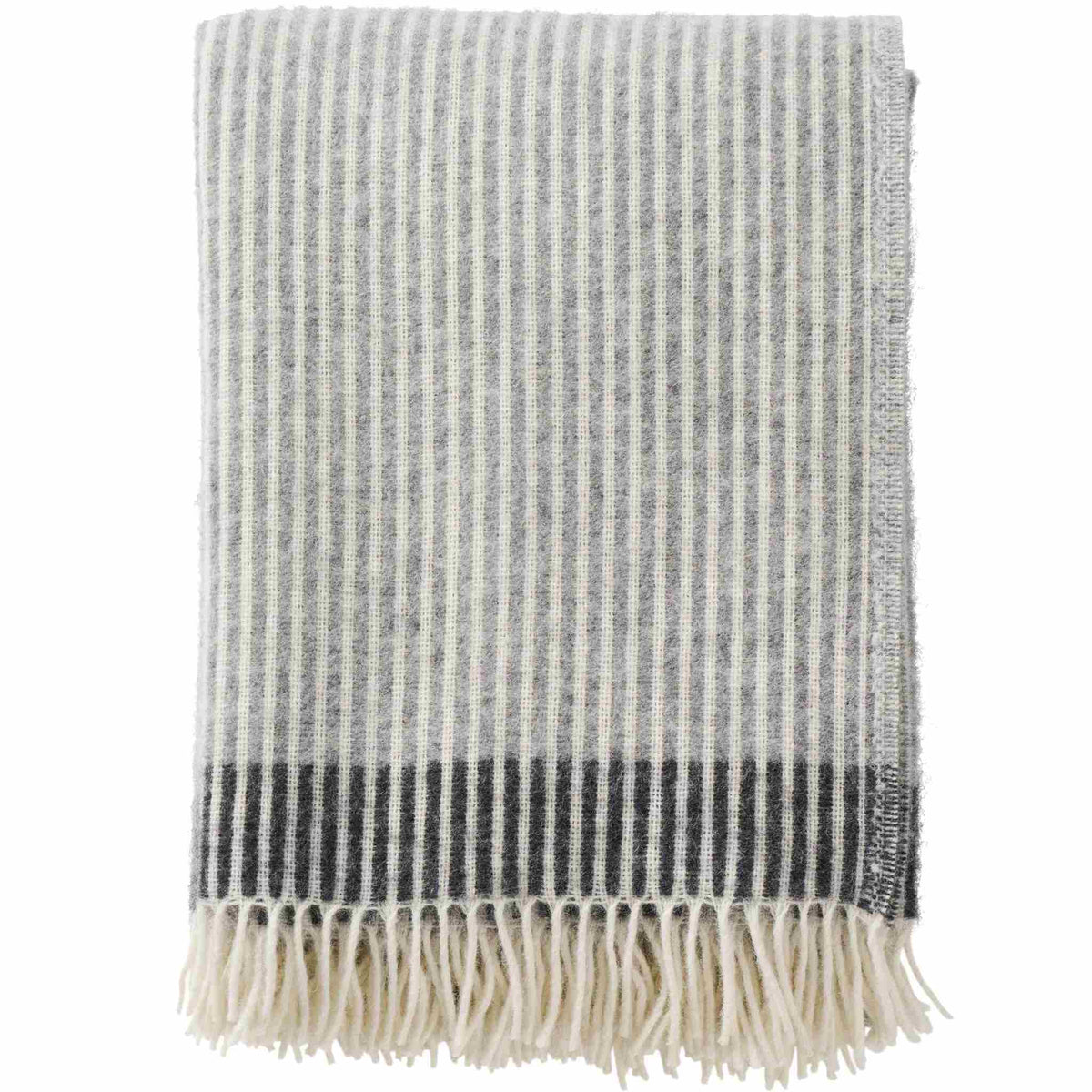 Klippan Rib wool throw in brushed lambswool 130 × 200 cm