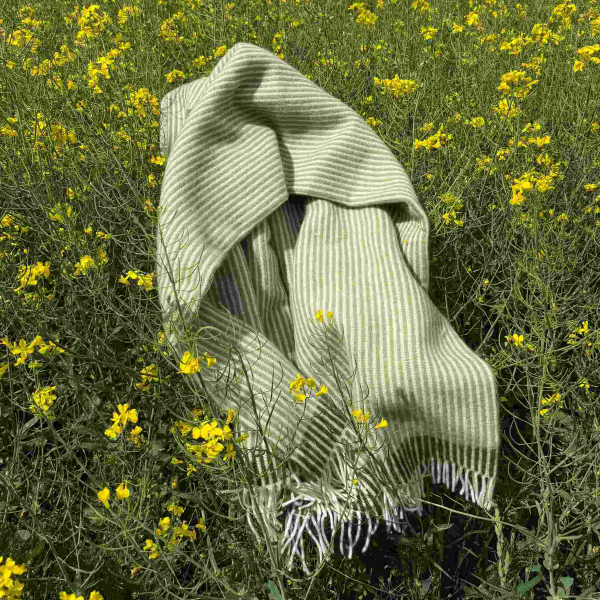 Klippan Rib wool throw in brushed lambswool 130 × 200 cm