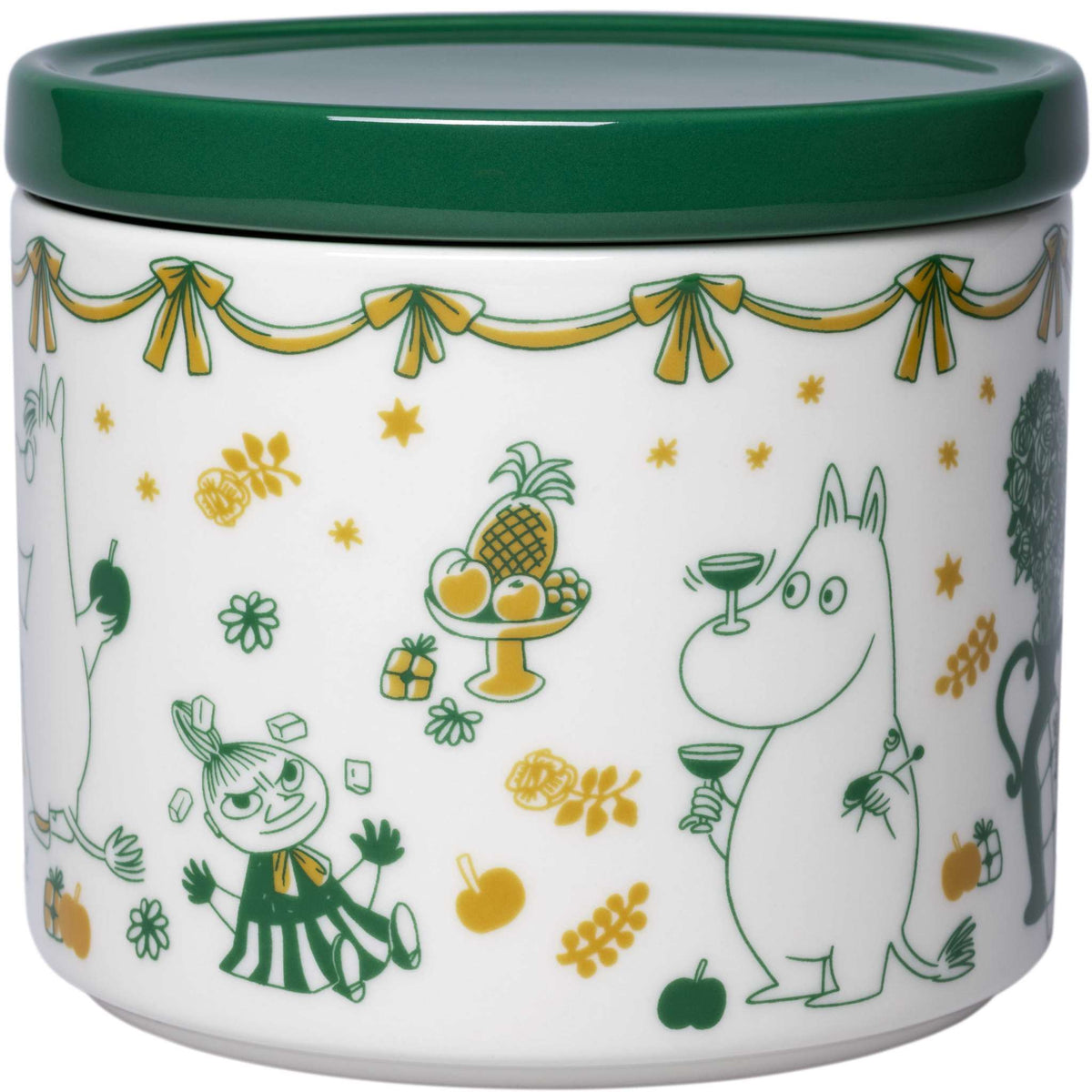 Moomin by Arabia Mumins Gift of Love Dose 0,7 l creme, weihnachtsgrün