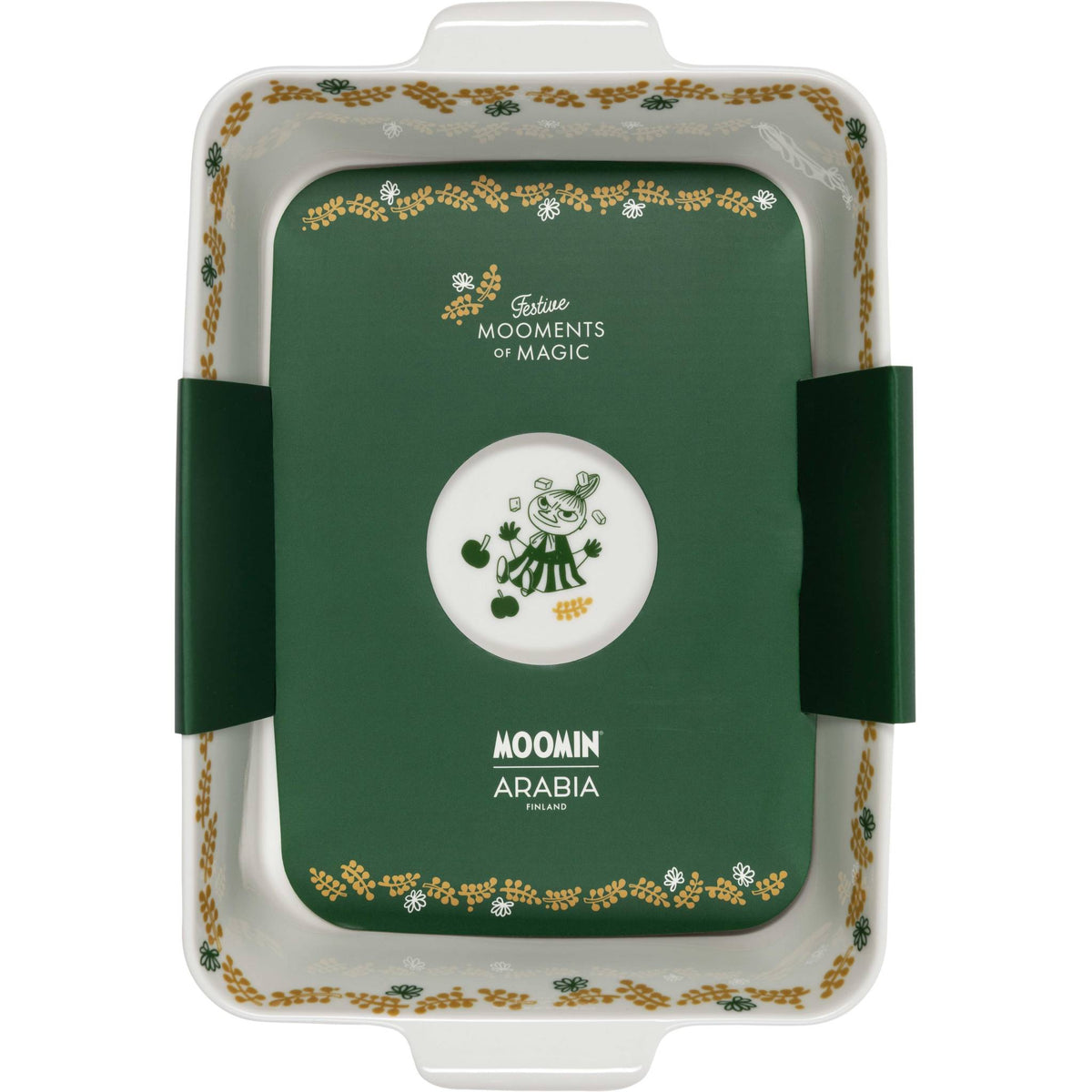 Moomin by Arabia Moomin's Gift of Love Oven Dish 2.5 L cream, Christmas green