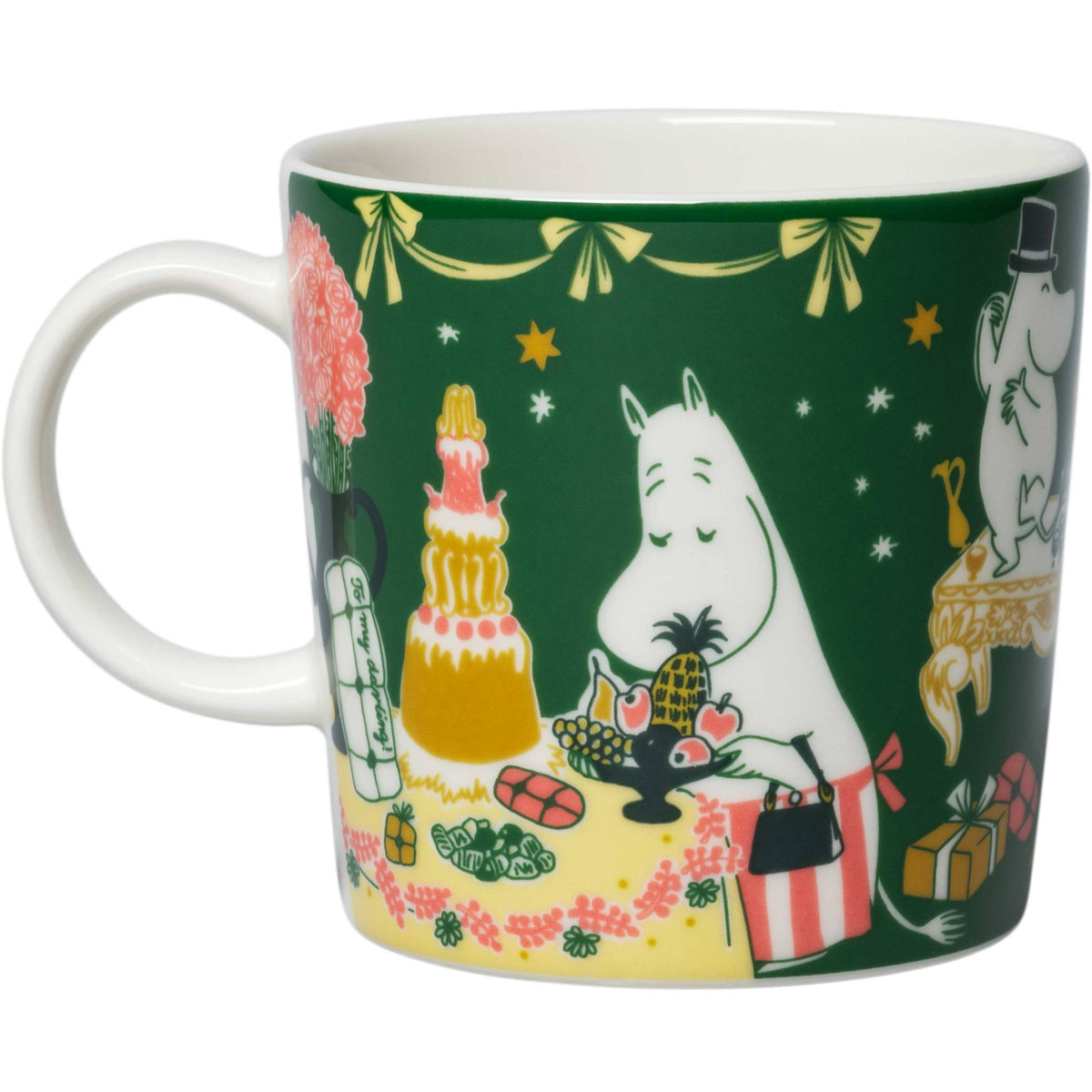 Moomin by Arabia Mumins Gift of Love Tasse  0,3 l weihnachtsgrün, creme