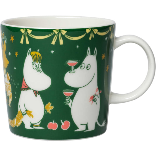 Moomin by Arabia Mumins Gift of Love Tasse  0,3 l weihnachtsgrün, creme