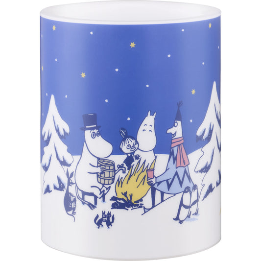 Muurla Mumin Starry Night LED Kerze  Ø 10 cm Höhe 12,5 cm nachtblau, weiß